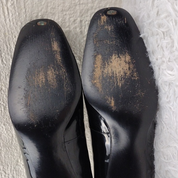 Serenades by Florsheim Vintage Black Patent Leather Square Toe Slip-On Pump Shoe - Picture 8 of 16